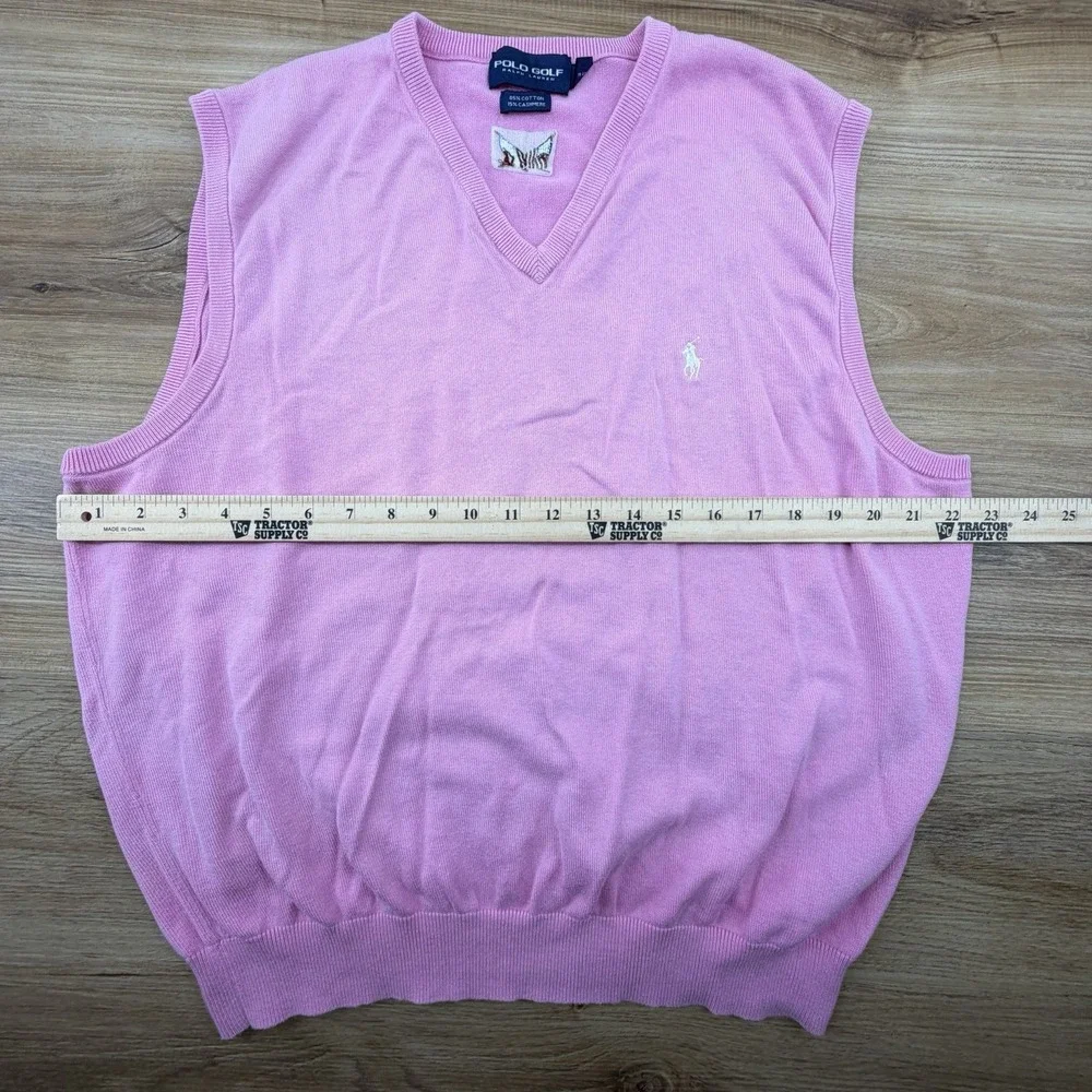 Polo Golf Ralph Lauren Sweater Mens XL Cashmere Sleeveless V Neck Pullover Vest